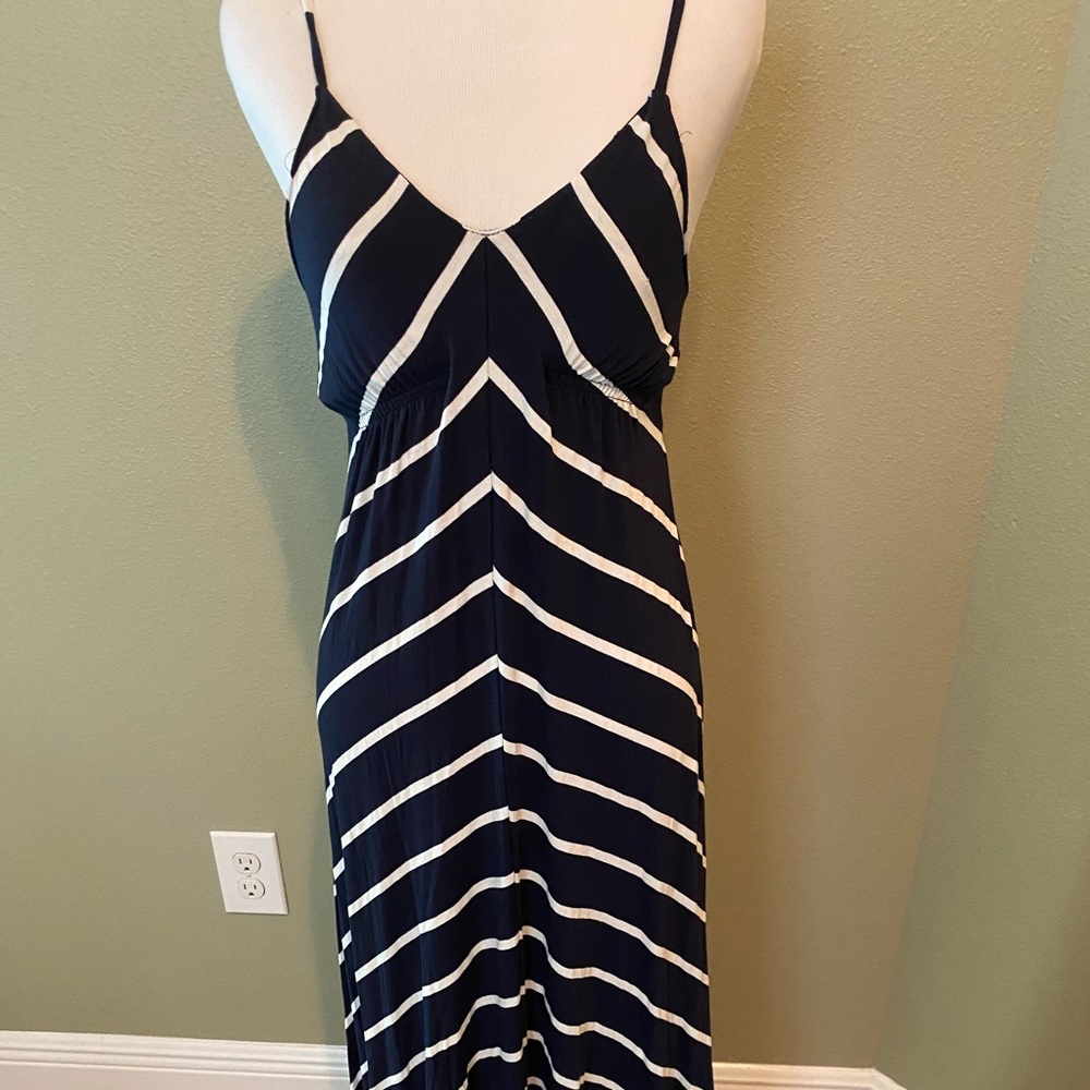 Elan Blue stripe maxi dress